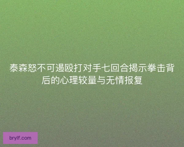 泰森怒不可遏殴打对手七回合揭示拳击背后的心理较量与无情报复