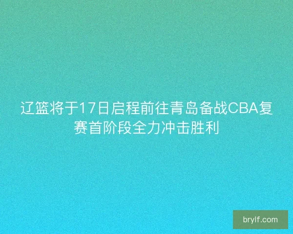 辽篮将于17日启程前往青岛备战CBA复赛首阶段全力冲击胜利 辽篮将于17日启程前往青岛备战CBA复赛首阶段全力冲击胜利